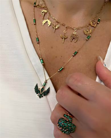 Boncuklu Cebrail Meleği Kolyesi