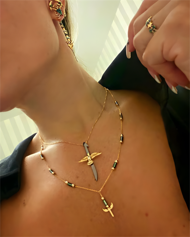 Boncuklu Mikail Meleği Kolye