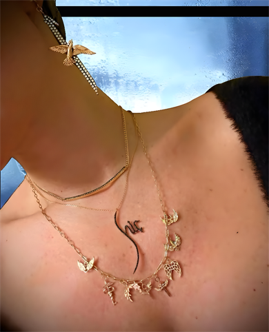 Büyük Boy Hiç Kolye Siyah Pırlantalı