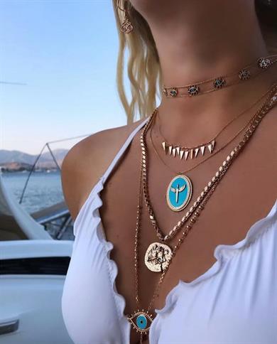 BIG SIZE SLENDER A FORM ANGEL OF MICHAEL NECKLACE