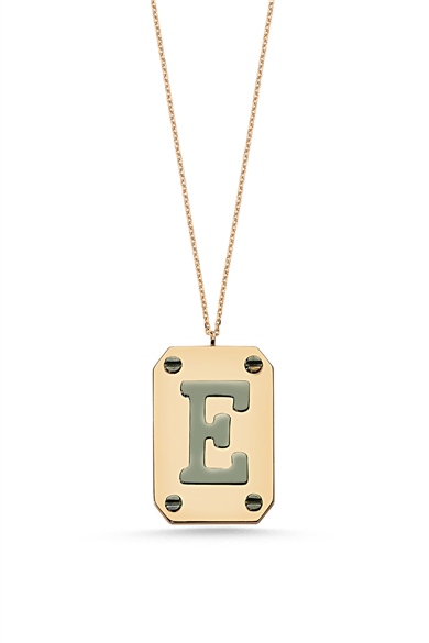 E LETTER PLATE NECKLACE