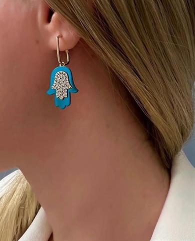 Fatma Ana Eli Tek Kulak Küpe 