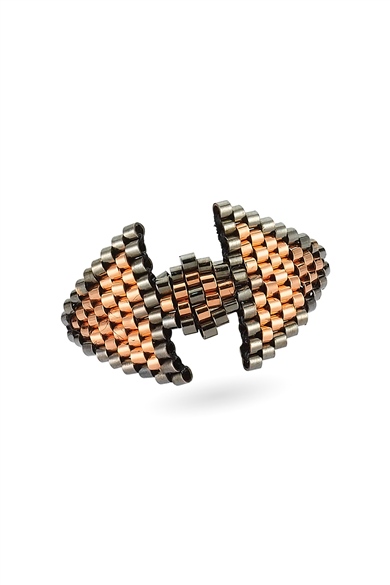 DOUBLE ARROW MIYUKI WEAVE RING
