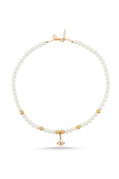 PEARL EYE CHARM NECKLACE