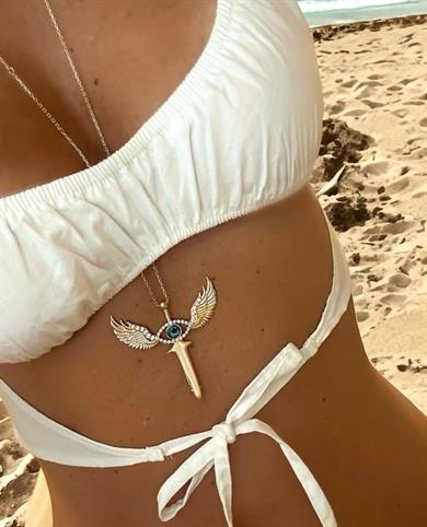 Pırlantalı Gözlü Mikail Meleği Kolye