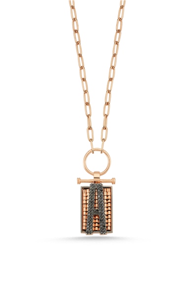 BLACK DIAMOND THICK CHAIN LETTER MIYUKI NECKLACE
