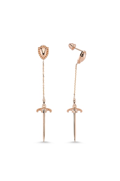SHIELD AND SWORD GOLD EARRING
