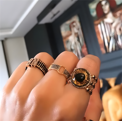 Konyak Pırlantalı Göz Yüzük