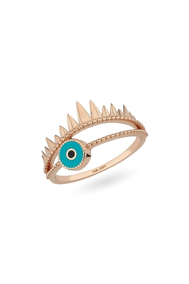 ENAMELED BLUE EYELASH RING