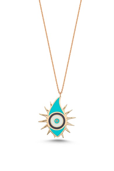 ENAMELED MULTI EYELASH EYE NECKLACE