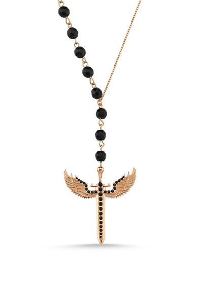 Onix Tek Taraflı Mikail Meleği Kolye