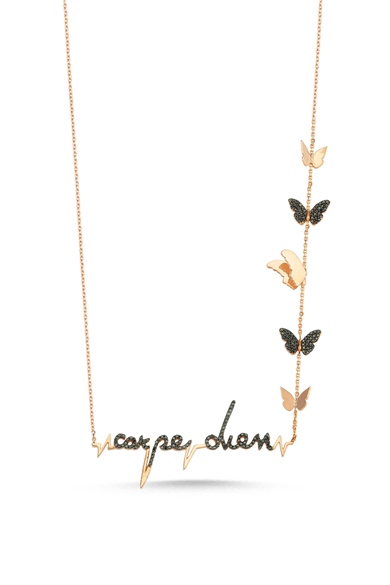 BLACK BRILLIANT CARPE DIEM NECKLACE