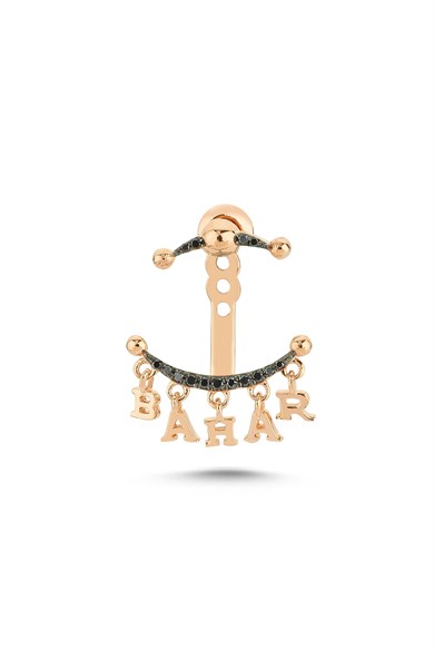 BLACK DIAMOND 5 LETTER/NAME TAG PENDANT EARRING