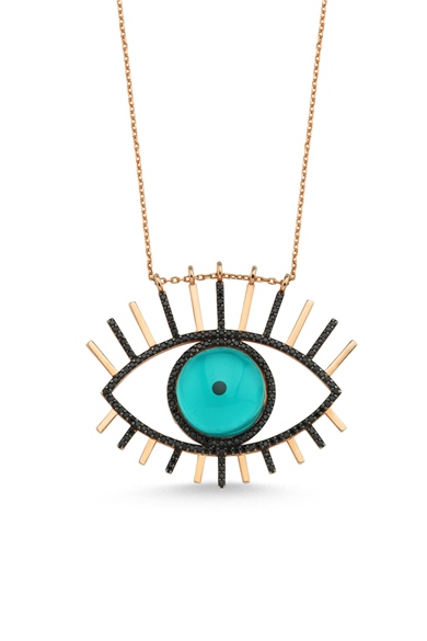 BIG SIZE BLACK DIAMOND EYE NECKLACE