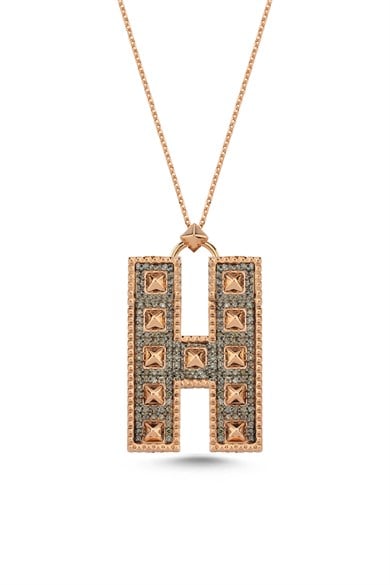 LETTER H DIAMOND NECKLACE