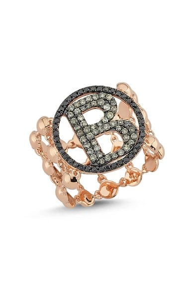 LETTER ROUND DIAMOND RING