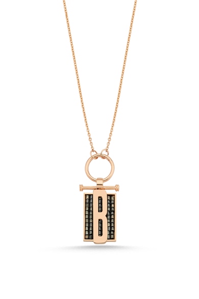B LETTER SLENDER CHAIN MIYUKI NECKLACE NON DIAMOND