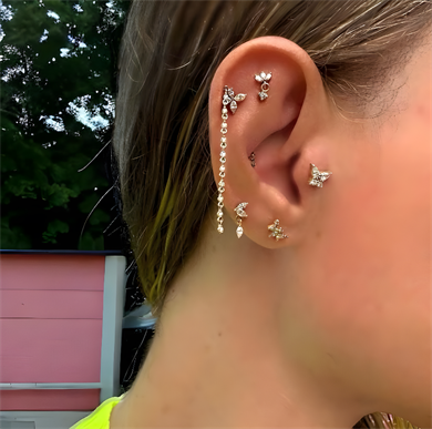 ÜÇ DAMLA SALLANTILI PİERCİNG