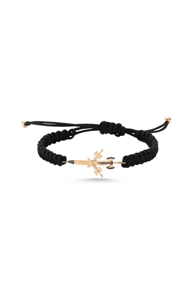 TRIPLE SWORD BLACK DIAMOND ROPE BRACELET 