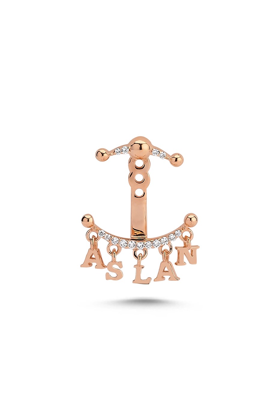 WHITE DIAMOND 5 LETTER/NAME TAG PENDANT EARRING