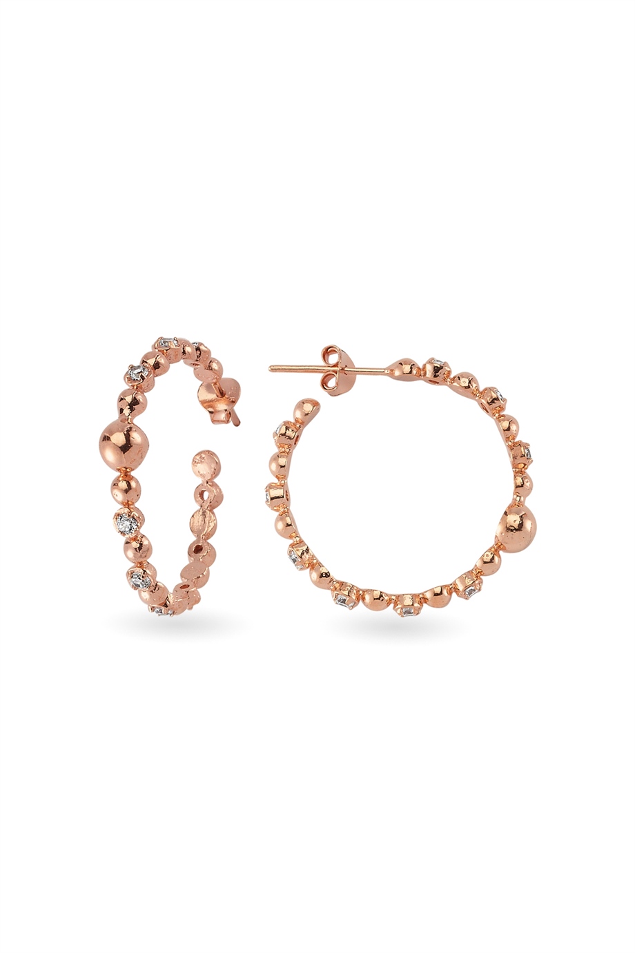 WHITE DIAMOND HOOP EARRING