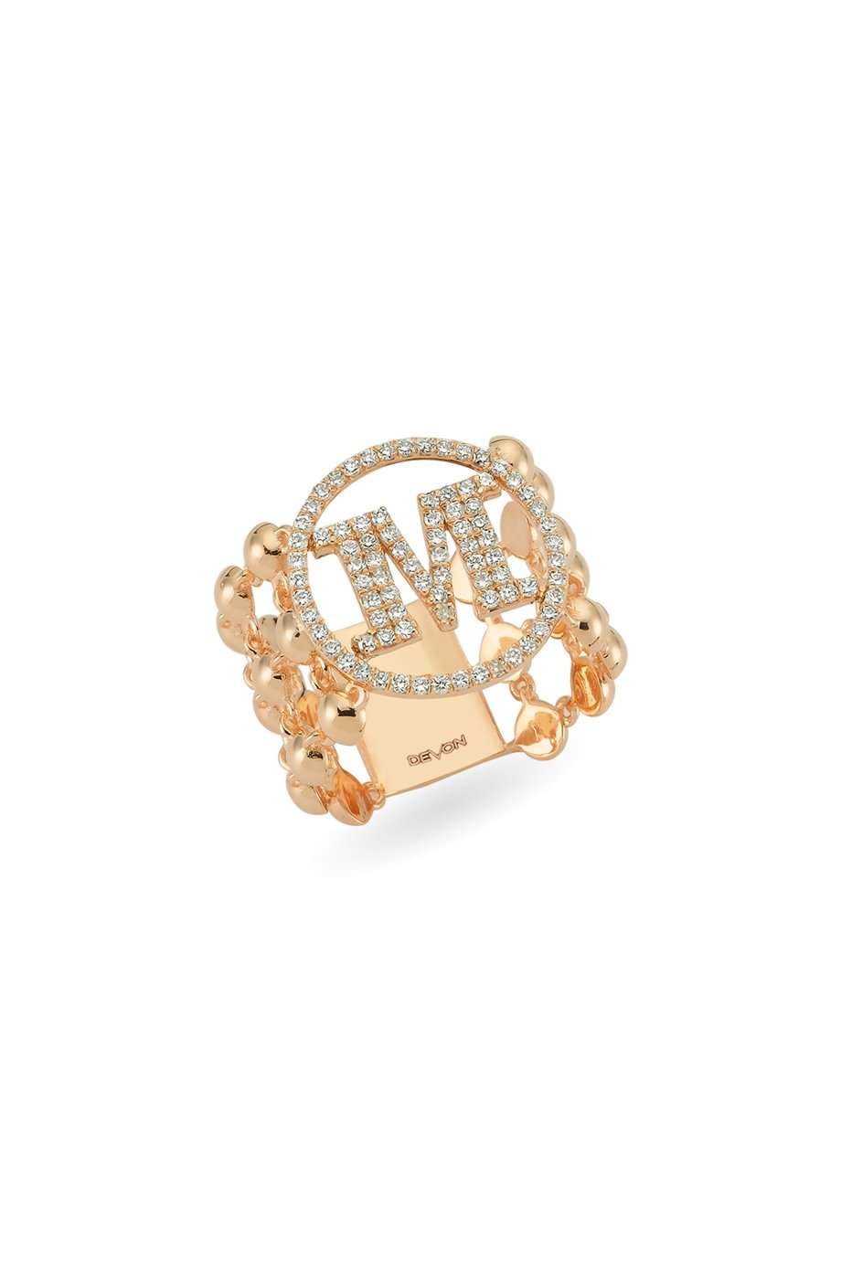 WHITE DIAMOND LETTER RING