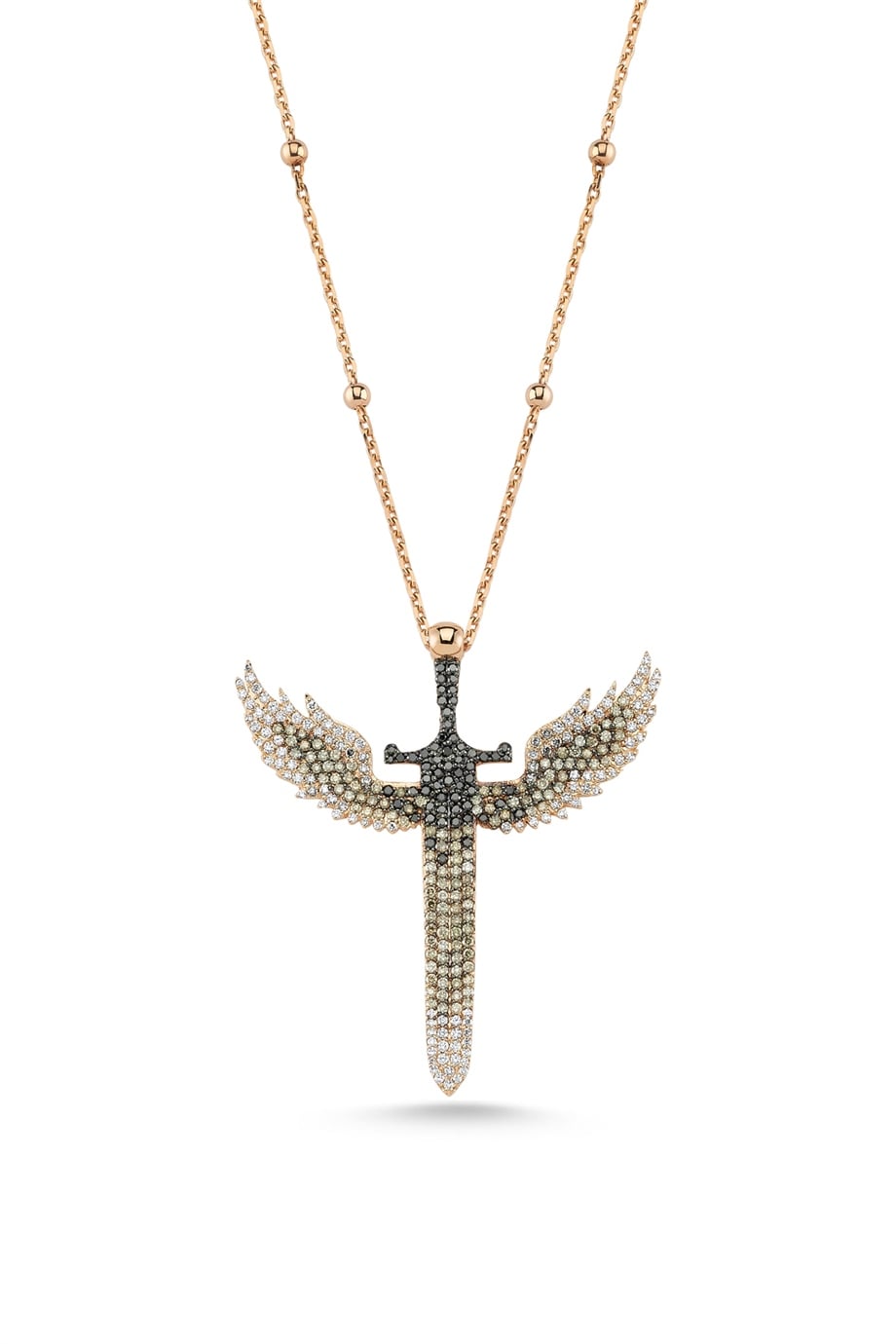 DEGRADE DIAMOND A FORM JUMBO SIZE ANGEL OF MICHAEL NECKLACE