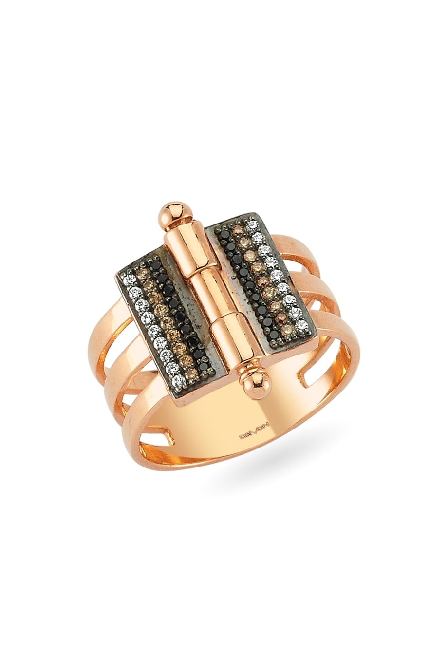 DEGRADE DIAMOND HANDCUFFS RING