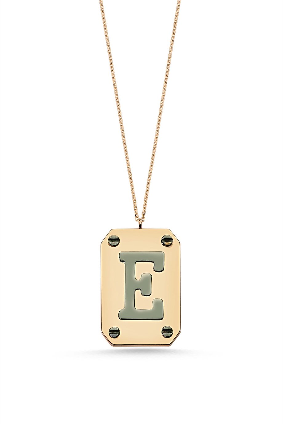 E LETTER PLATE NECKLACE