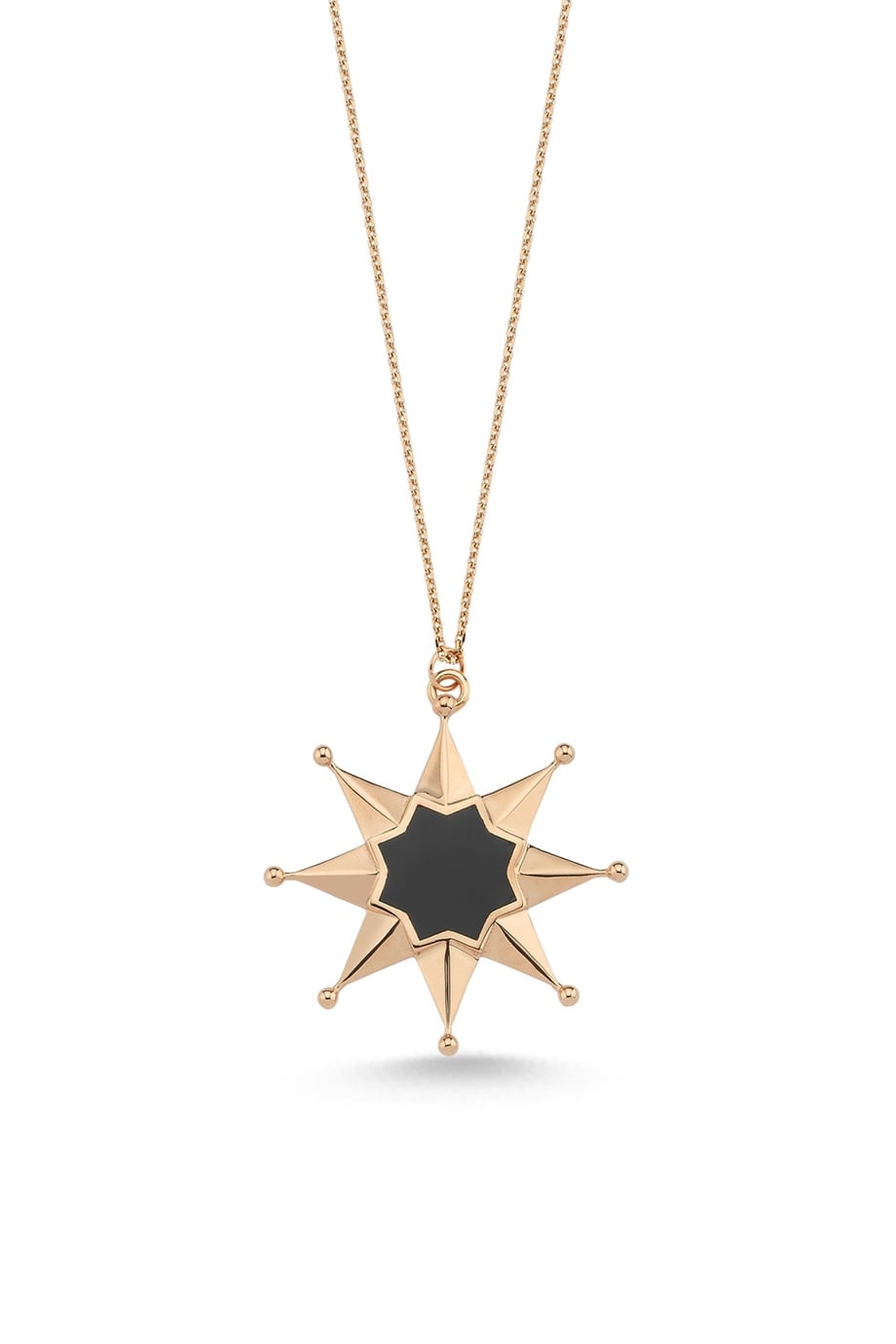 BIG SIZE ER RAFİ BLACK ENAMELED NECKLACE