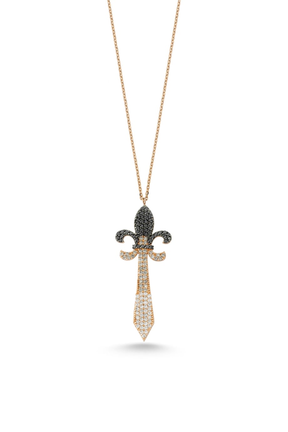 FLEUR DE LİS TAŞLI KILIÇ KOLYE