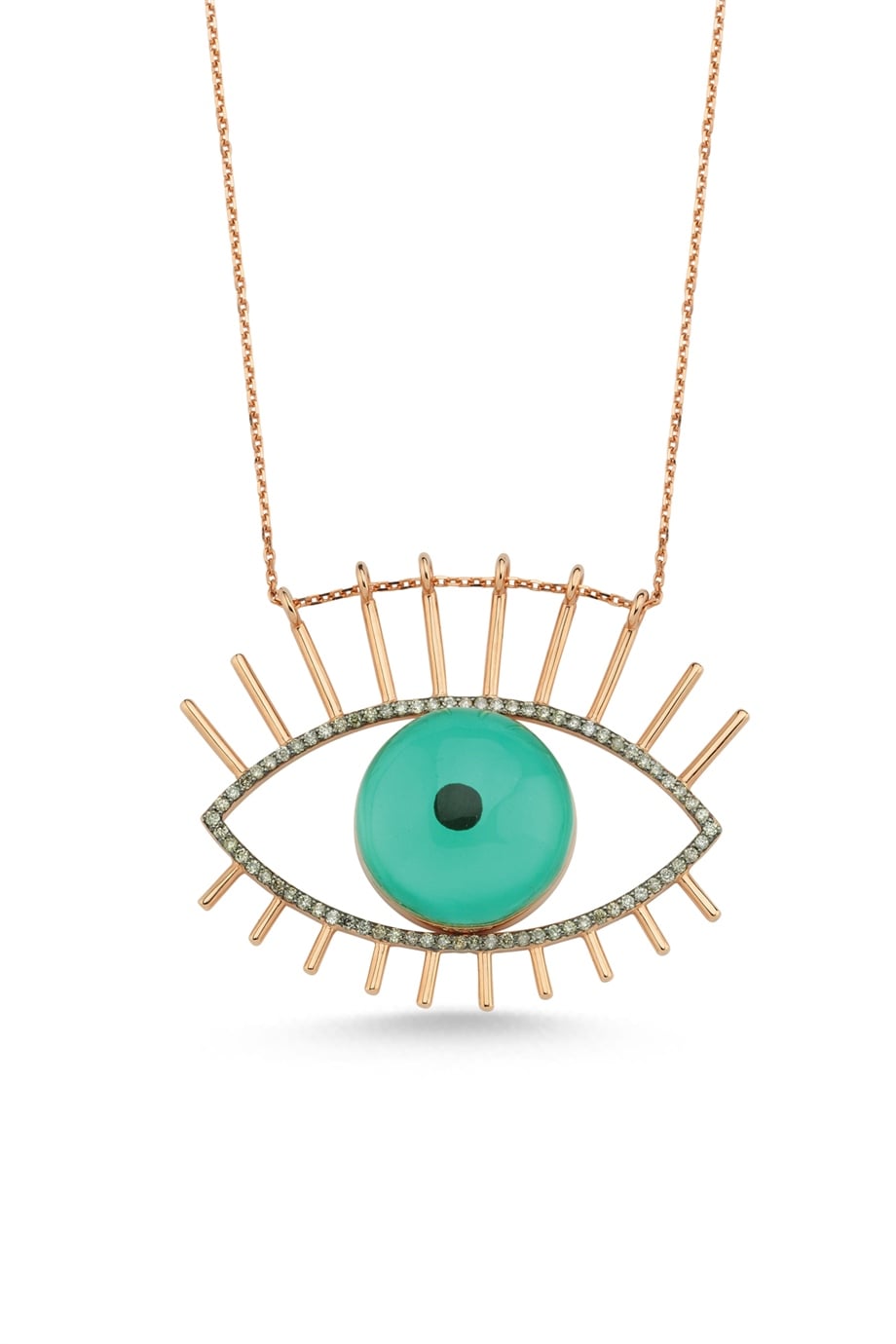 JUMBO SIZE COGNAC DIAMOND EYE NECKLACE