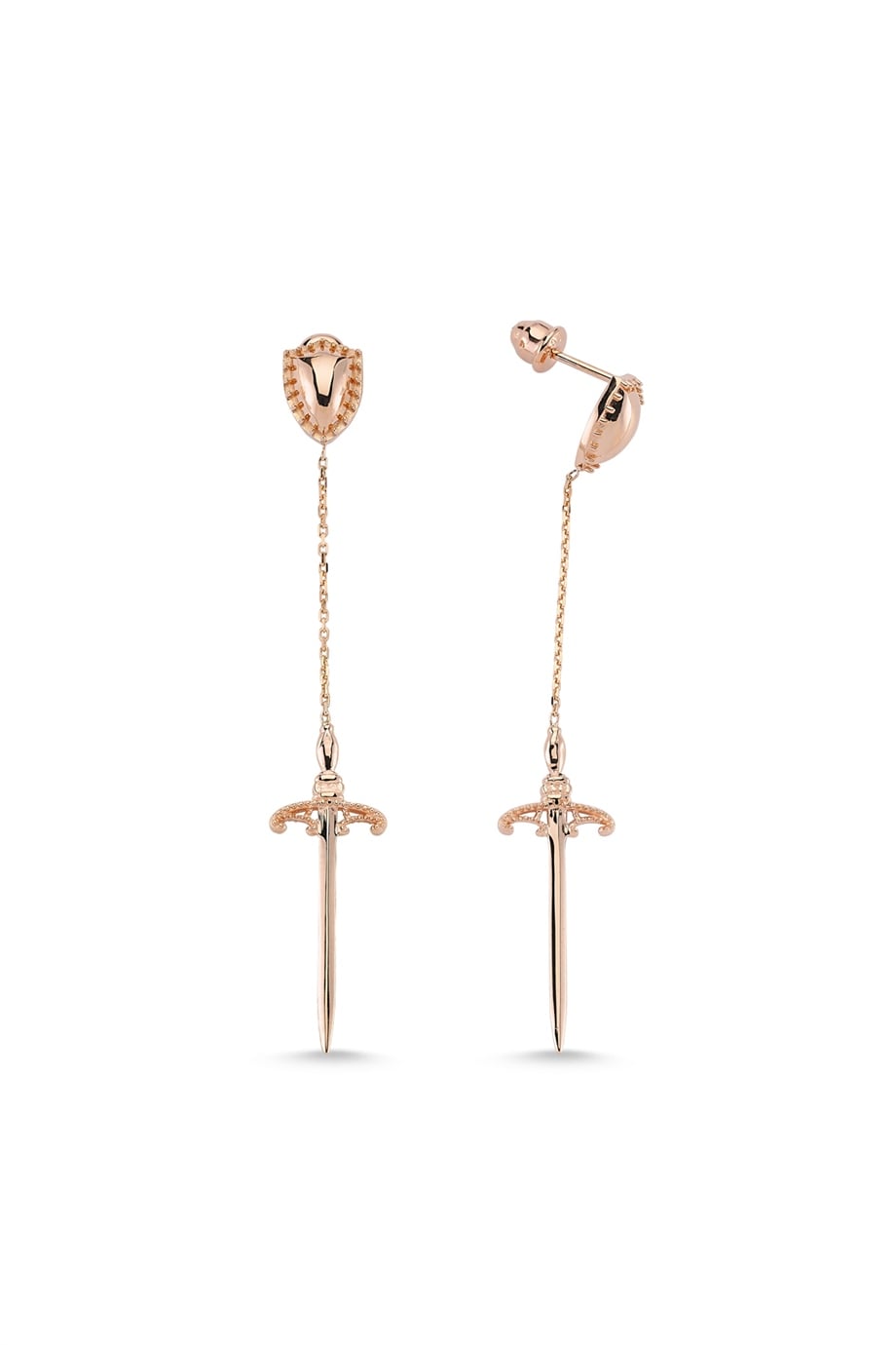 SHIELD AND SWORD GOLD EARRING