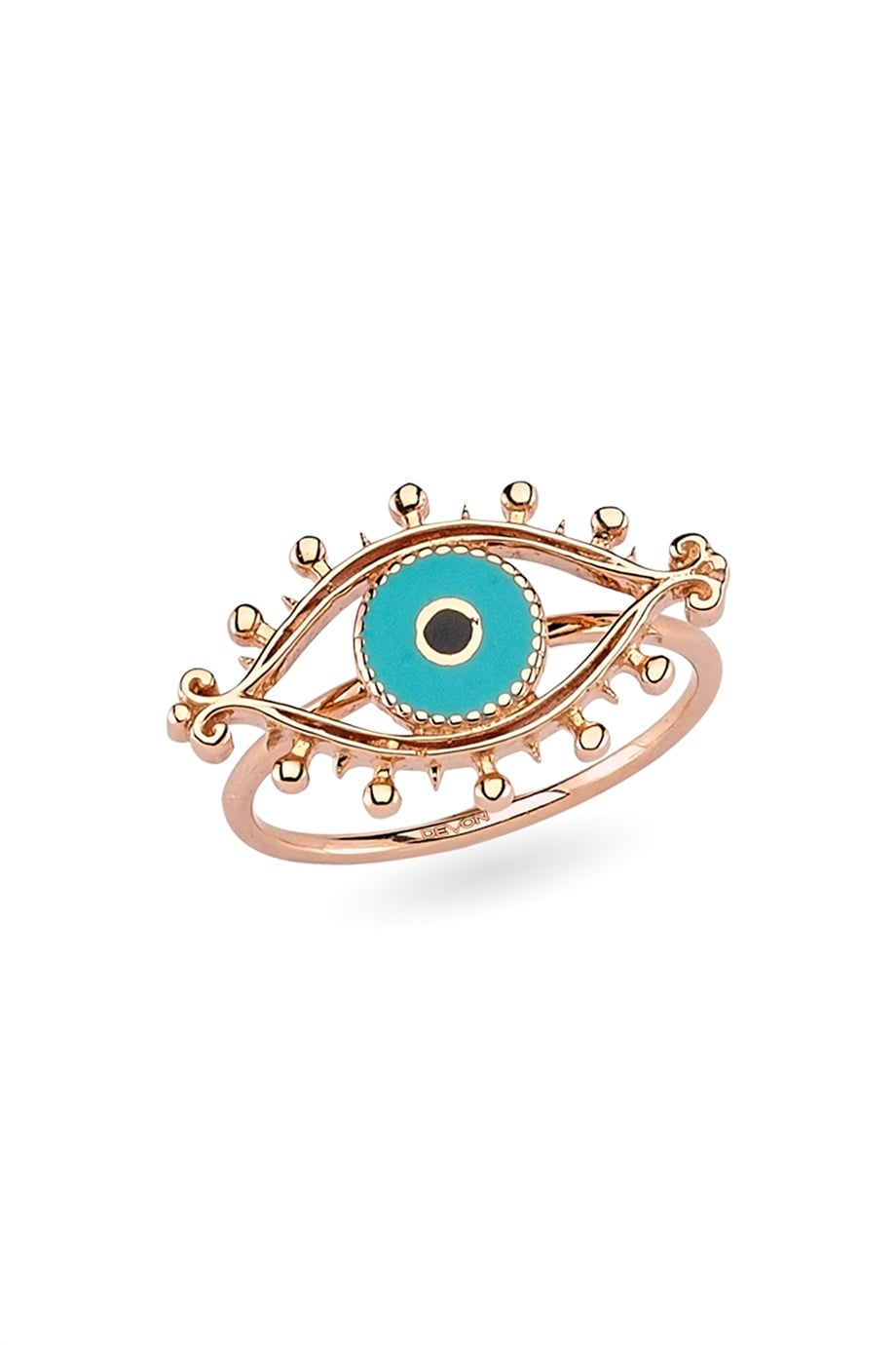 BIG SIZE ENAMELED BLUE EYE RING