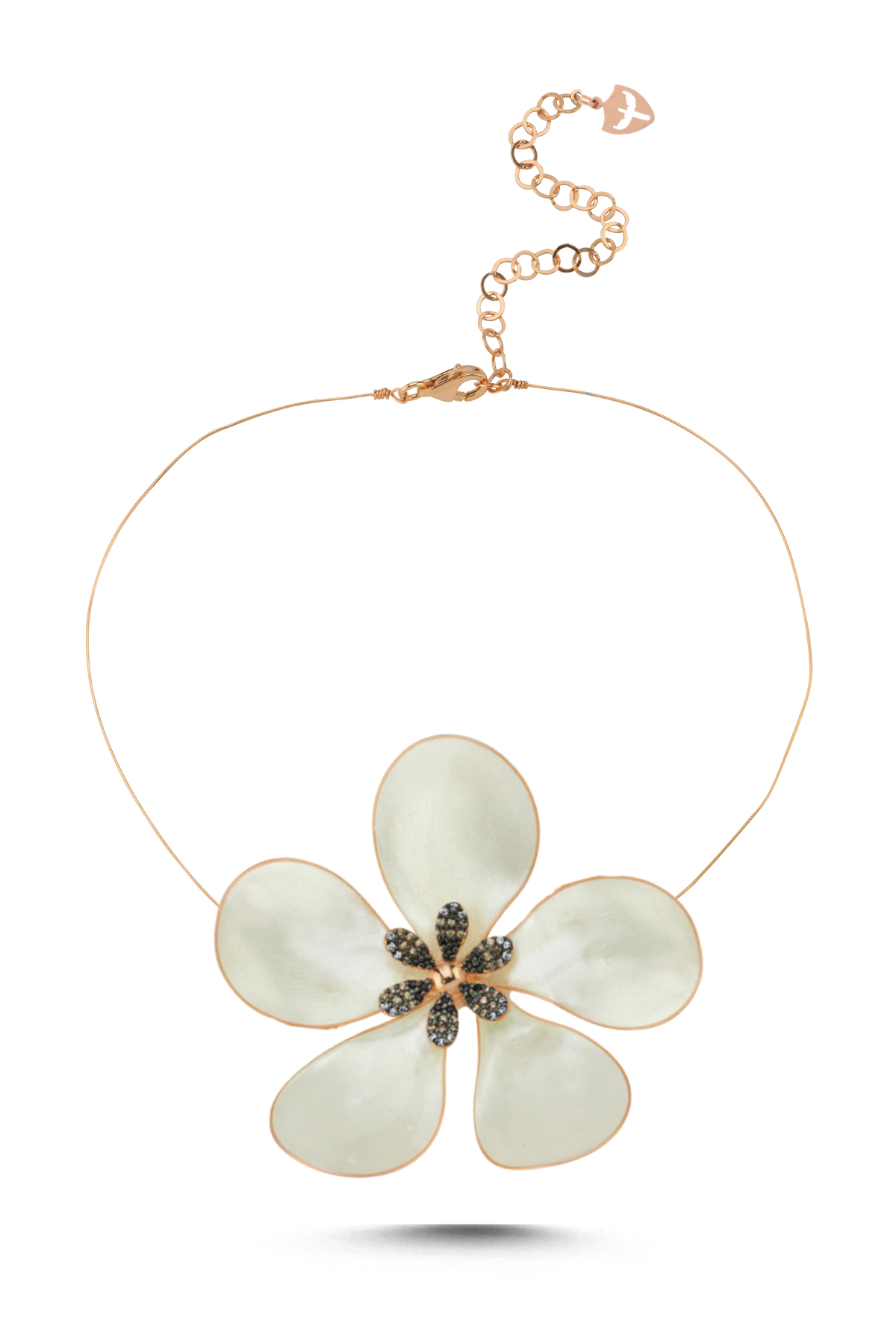 Mikail Çiçeği Pırlantalı Çiçek Choker