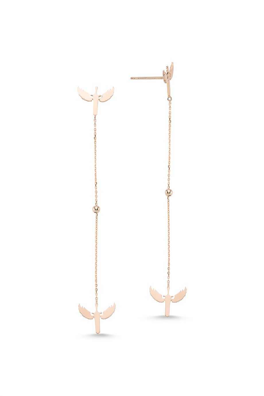 DOUBLE PENDANT ANGEL OF MICHAEL EARRING