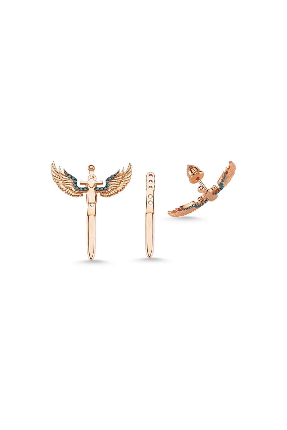 BLUE DIAMOND ANGEL OF MICHAEL CLICK FIT EARRING