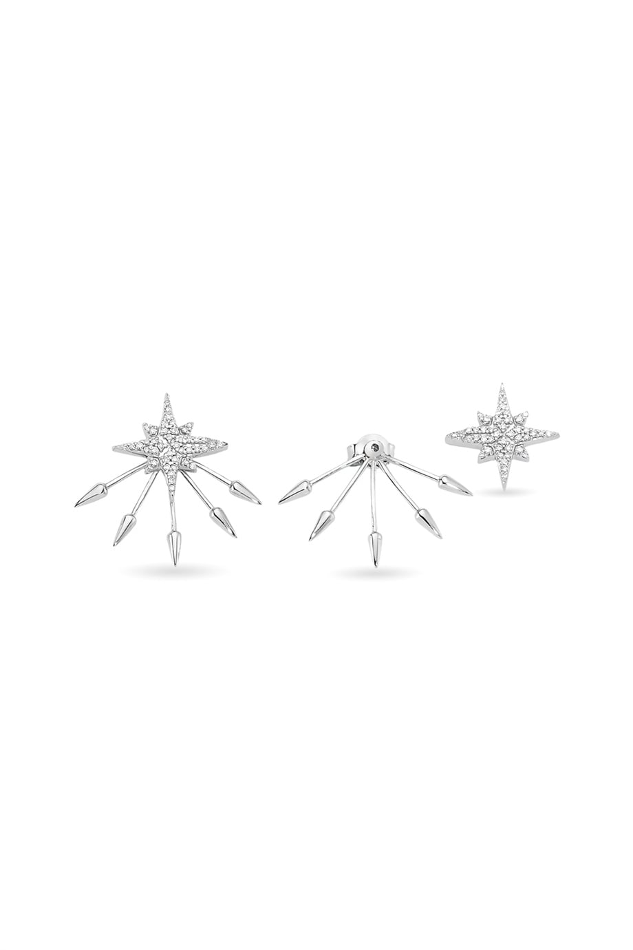GOLD ARROW WHITE DIAMOND EARRING 