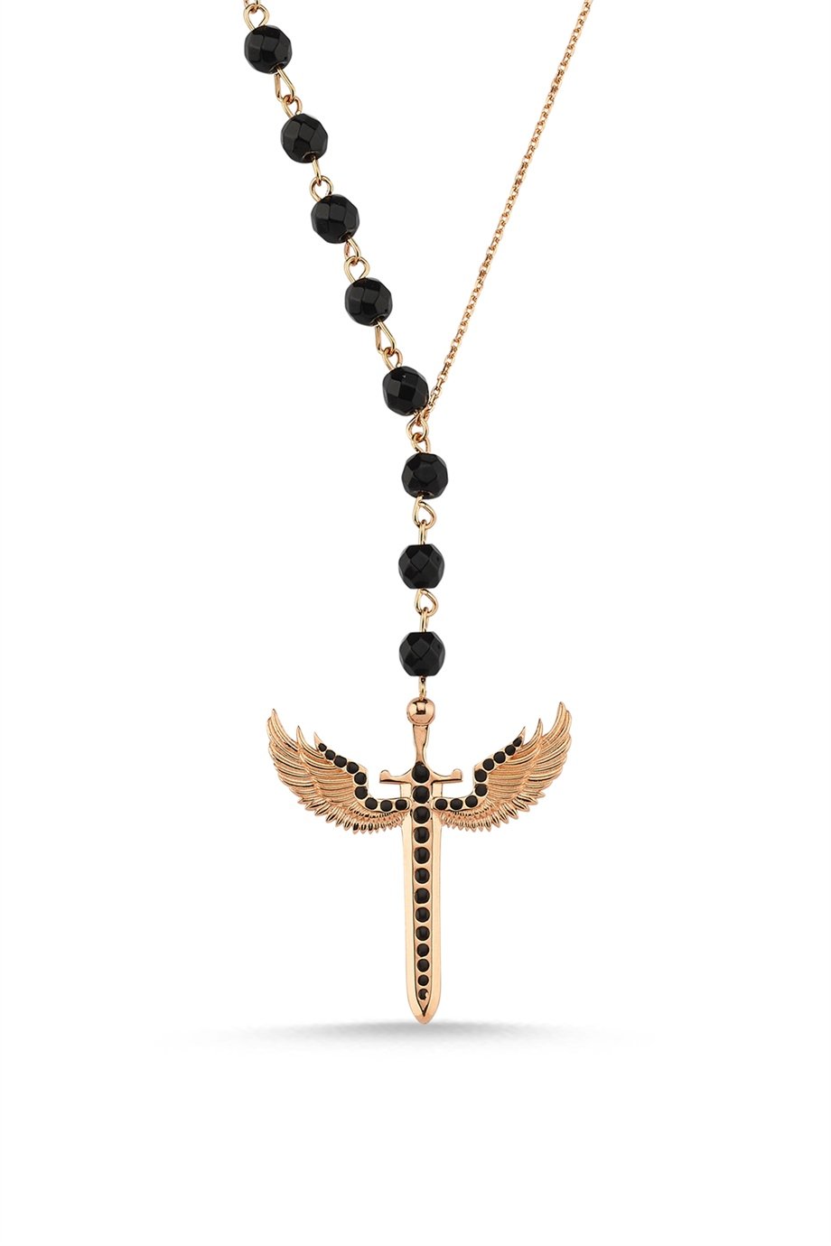 ONİX TAŞLI TEK TARAFLI MİKAİL MELEĞİ KOLYE