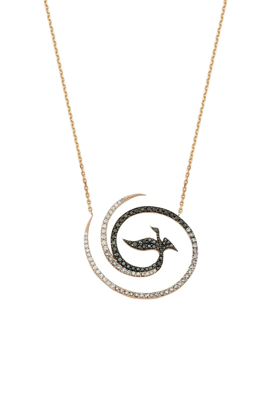 MIDDLE SIZE DEGRADE DIAMOND PHOENIX NECKLACE