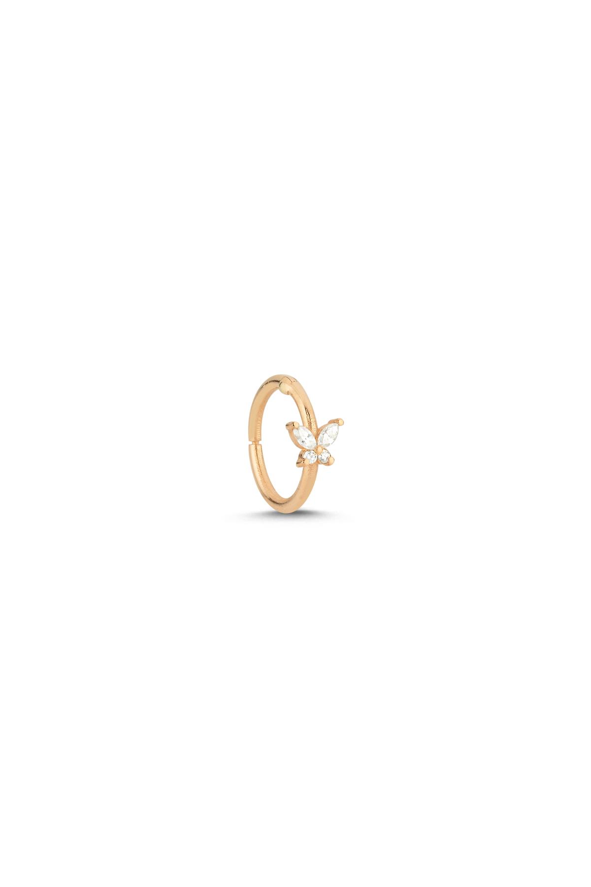 Pırlantalı Halka Kelebek Piercing