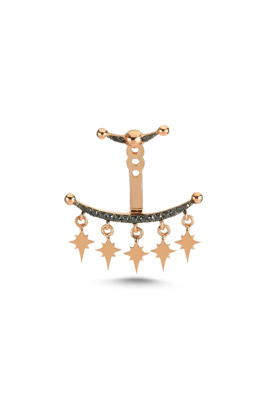 BLACK DIAMOND PENDANT STAR EARRING