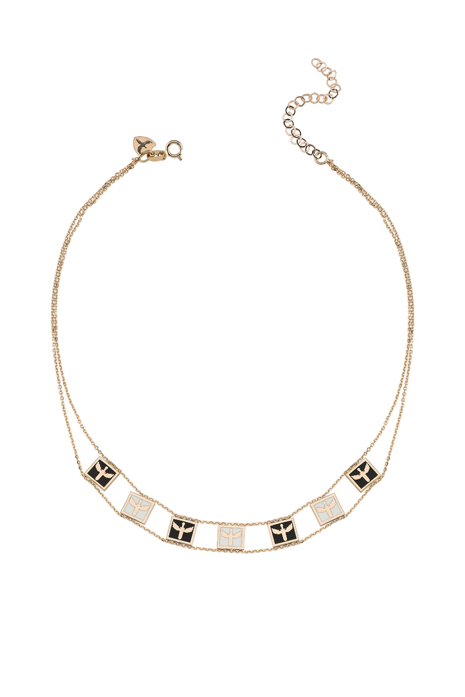SİYAH BEYAZ MİNELİ MİKAİL MELEĞİ CHOKER
