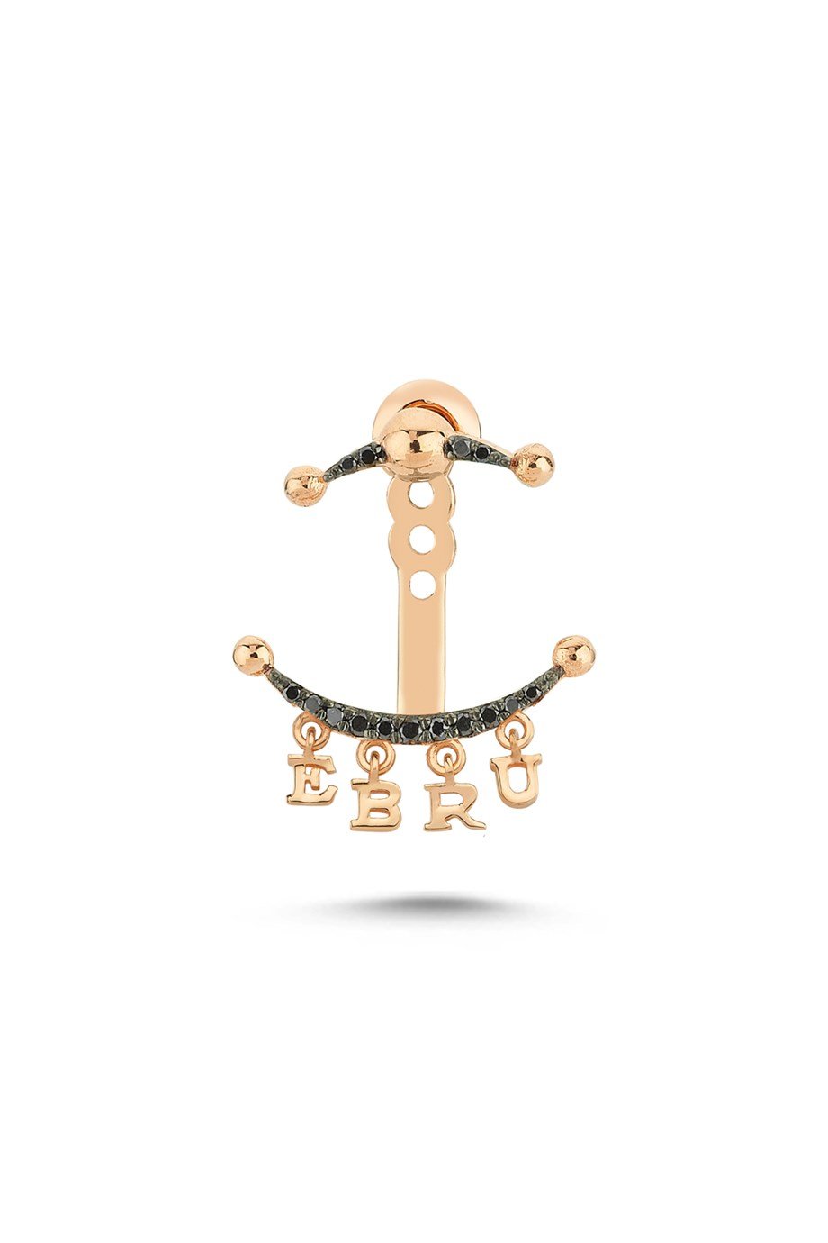 BLACK DIAMOND 4 LETTER/NAME TAG PENDANT EARRING