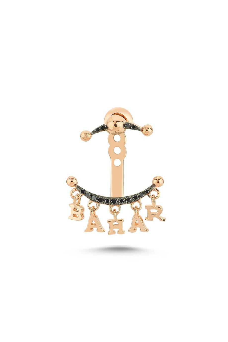 BLACK DIAMOND 5 LETTER/NAME TAG PENDANT EARRING
