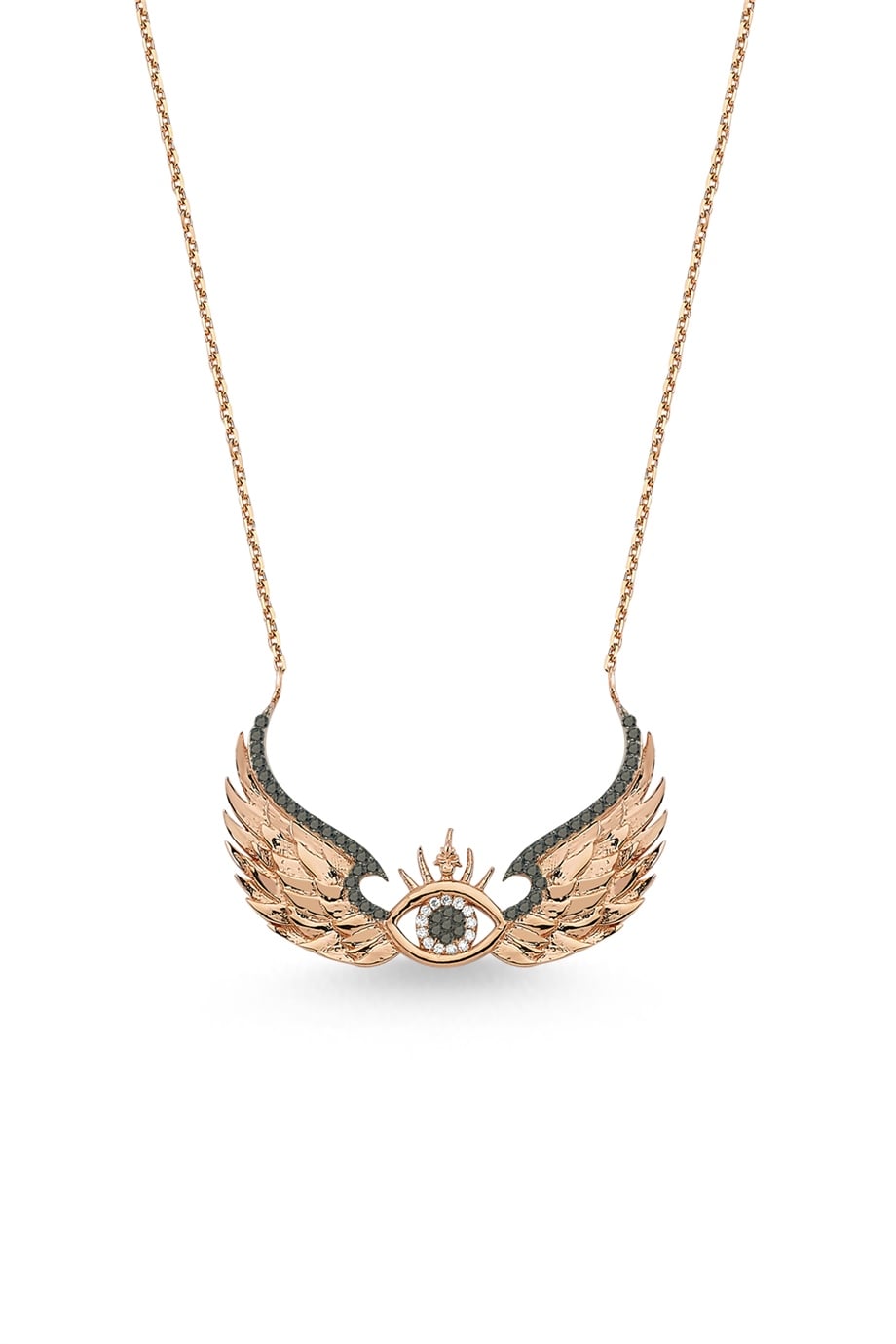 ANGEL OF CHAMUEL BIG SIZE BLACK DIAMOND NECKLACE