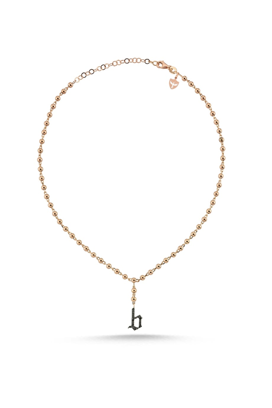 BLACK DIAMOND LETTER GLOBE CHAIN CHOKER 