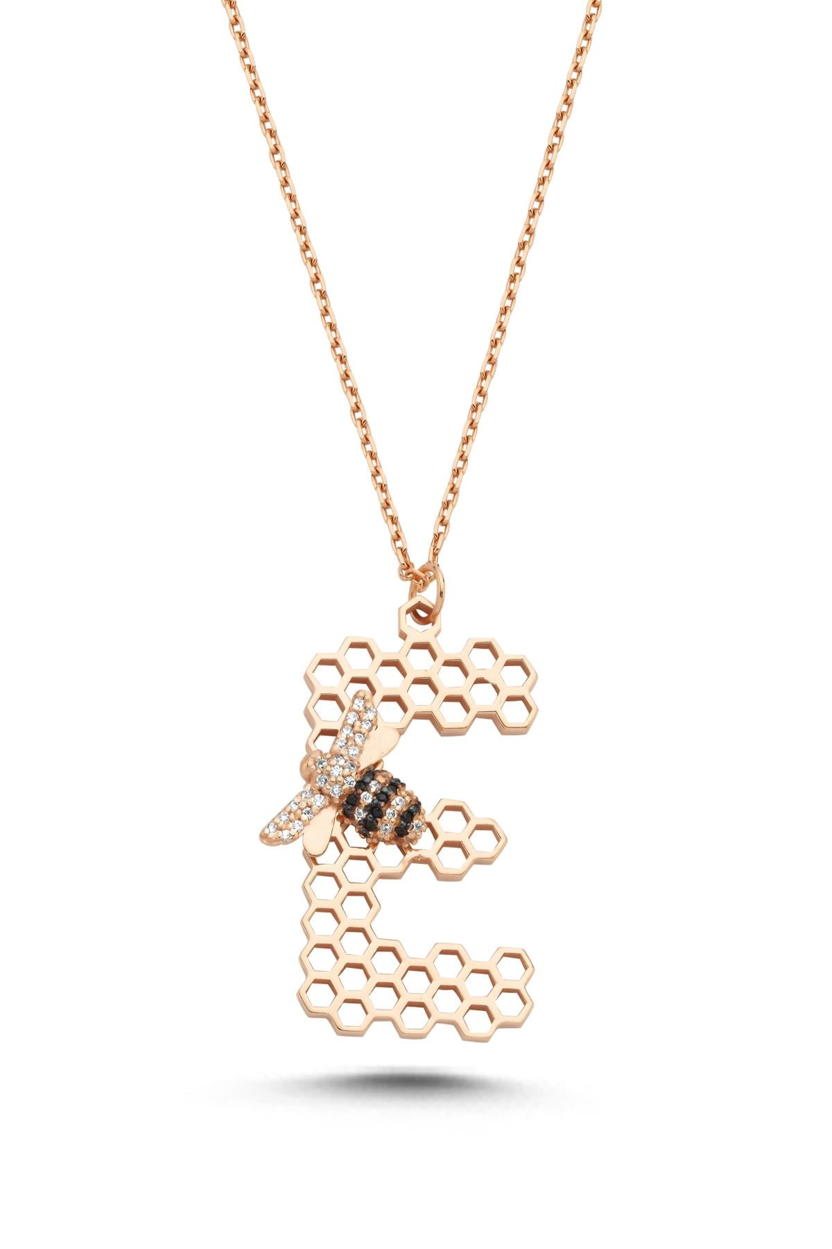 Taşlı Arılı Harf Kolye