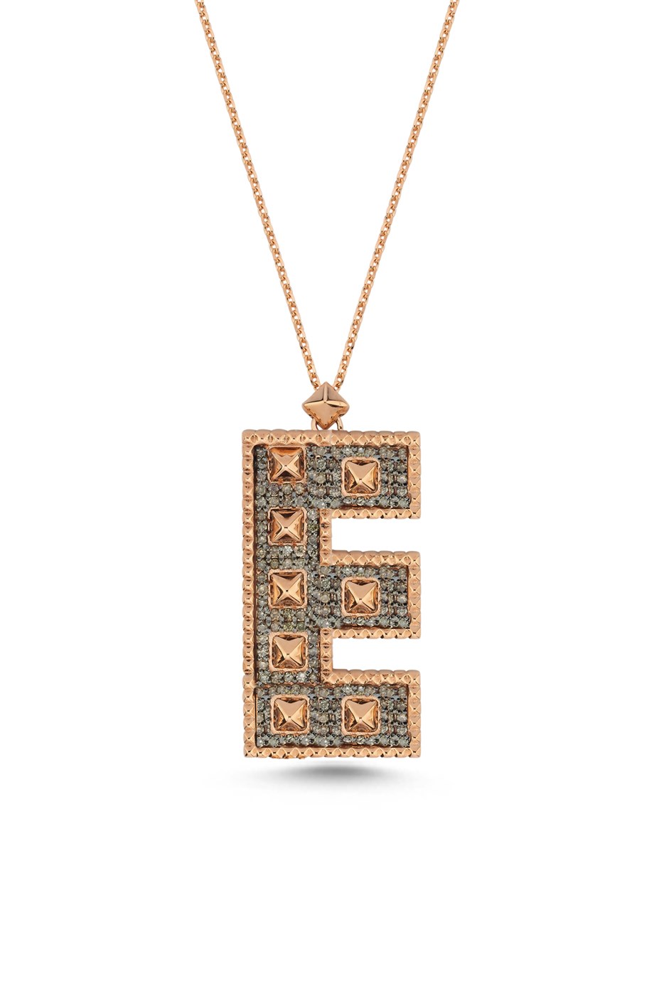 LETTER E DIAMOND NECKLACE