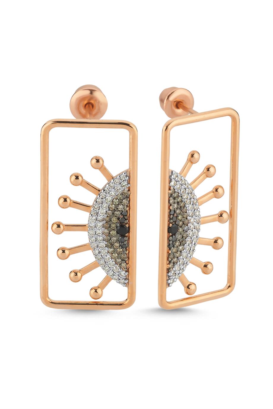 TAŞLI GÖZ KÜPE TEK KULAK